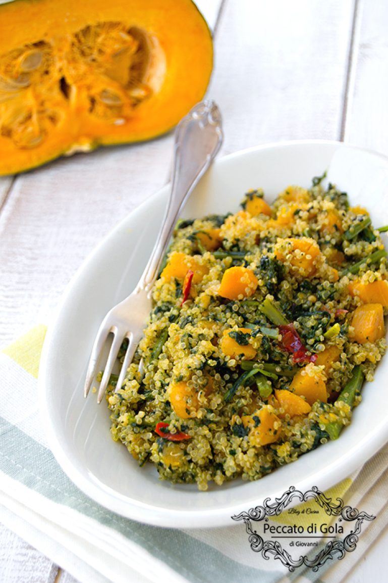 Quinoa con zucca e cavolo nero