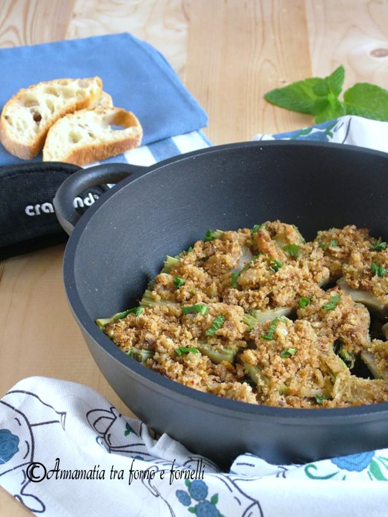 Carciofi gratinati in padella