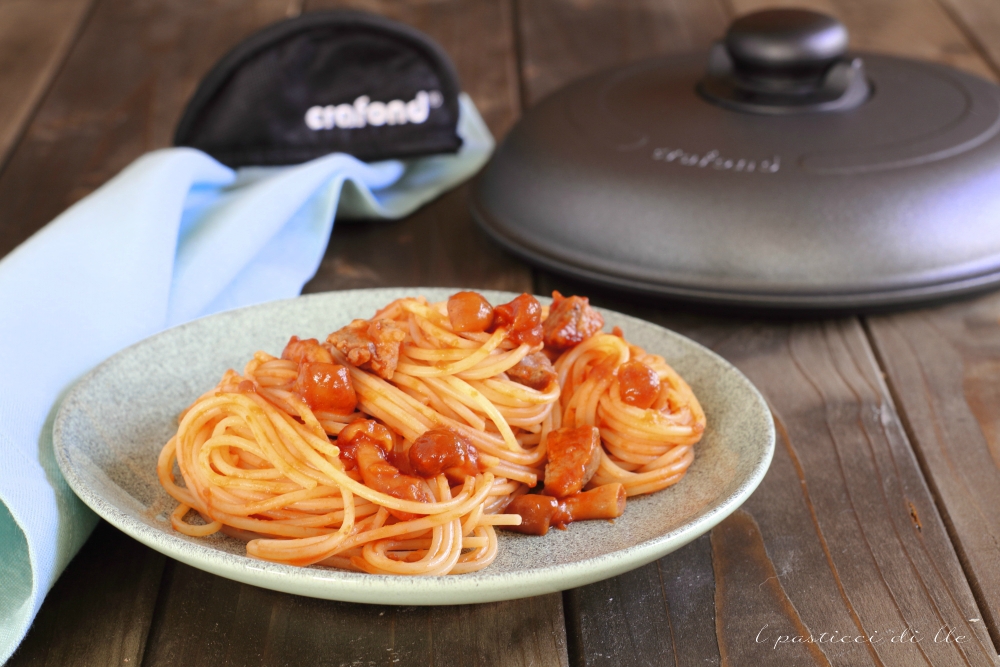 spaghetti chiodini e salsiccia crafond